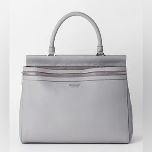 MODALU BILLIE Leather Grey Grab Bag Also Crossbody